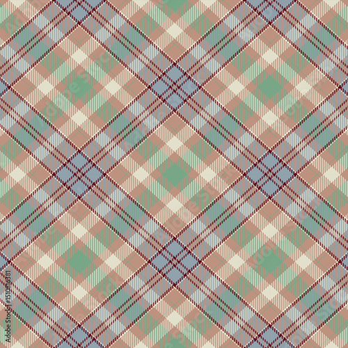 Scotland tartan seamless plaid texture with rhombuses and squares - Vector illustration