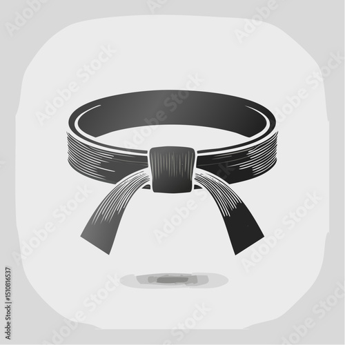 Black Belt Martial Arts Illustration