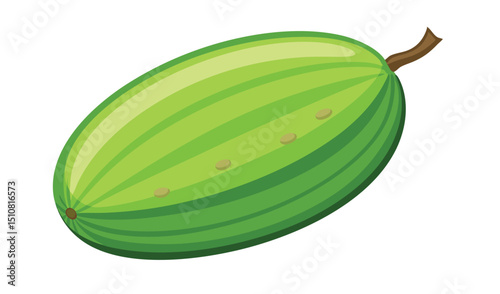 Single green gooseberry isolated on white background