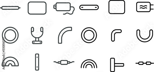Modern minimalist icon set for technology and design projects