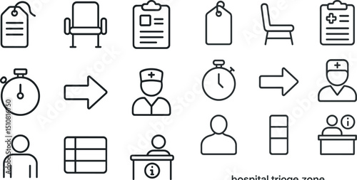 Medical icons set for healthcare design projects and hospital wayfinding