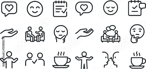Minimalist icons for communication, emotion, and interaction design