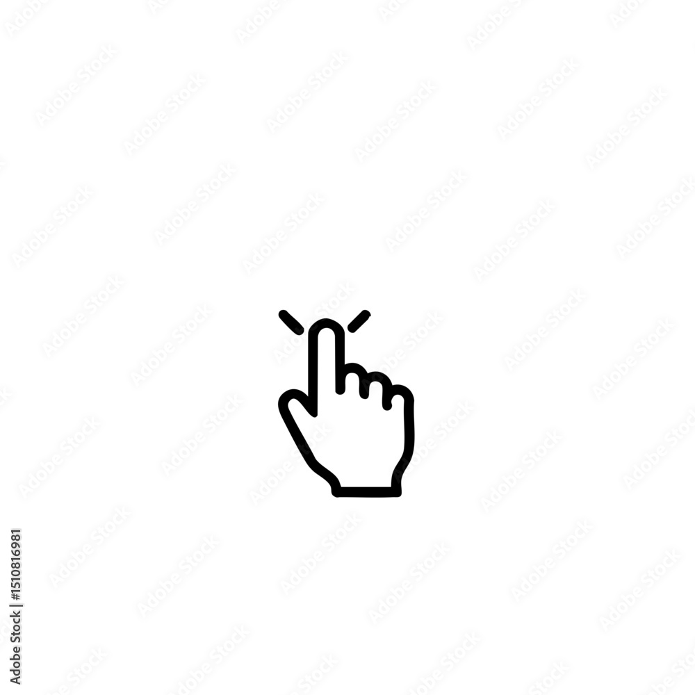 Obraz premium Finger Press Icon - Minimalist Button Touch Indicator 