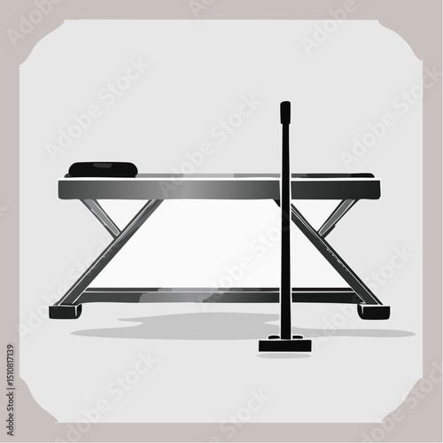 Black Metal Weightlifting Bench with Adjustable Support