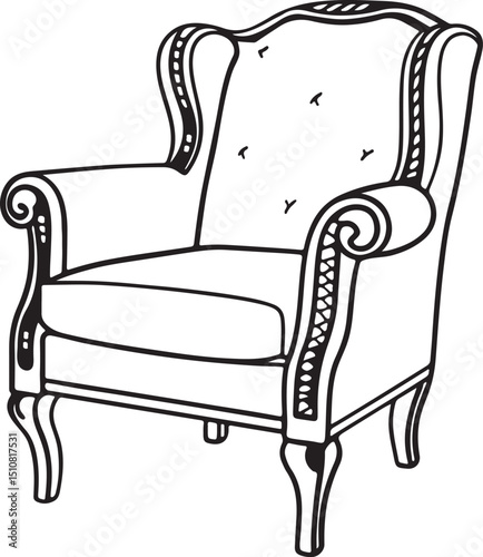 classic armchair vector illustration