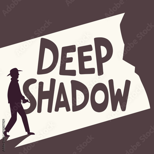 Silhouette of a Man Walking in Deep Shadow with a Hat