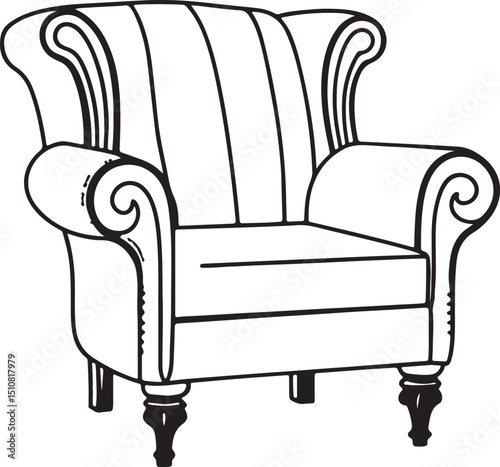 classic armchair vector illustration
