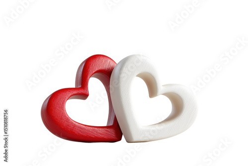 PNG Intertwined red and white heart-shaped figures symbolizing love and unity