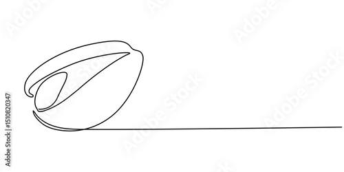 Pistachio Nut continuous one line drawing, one line art Pistachio vector illustration. line art, one continuous line, simple, hand drawn and sketch style. for icons, symbols, signs or logos. PNG, Tast