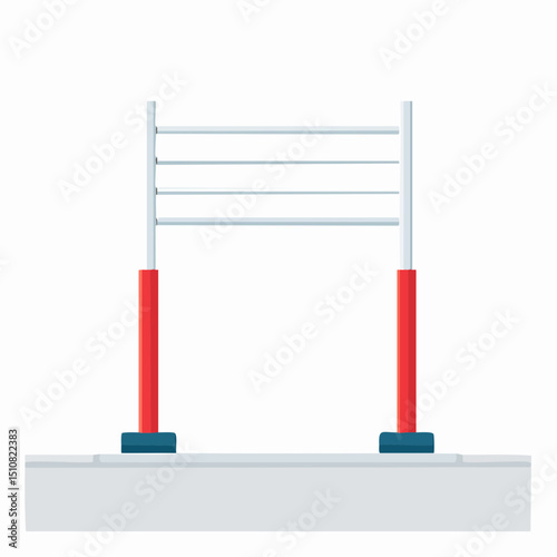 Metal Hurdles on Gray Ground
