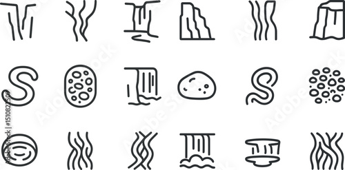 Minimalist nature icons and abstract shapes for design projects
