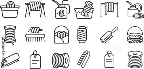 Yarn and knitting icons for crafting and design projects