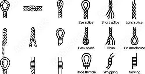 Detailed guide to rope splicing techniques and knot types for nautical applications