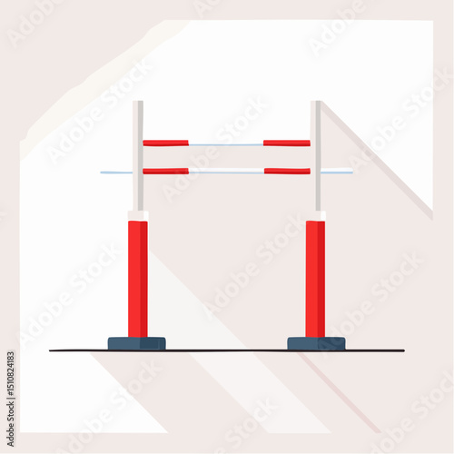 Red Hurdles on White Background