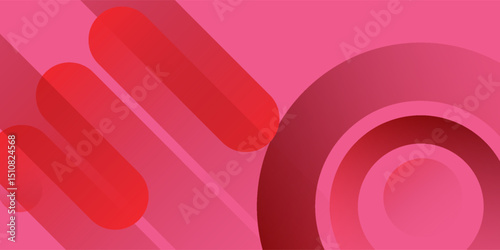 Abstract red background with diagonal lines. Dynamic shapes composition. Eps10