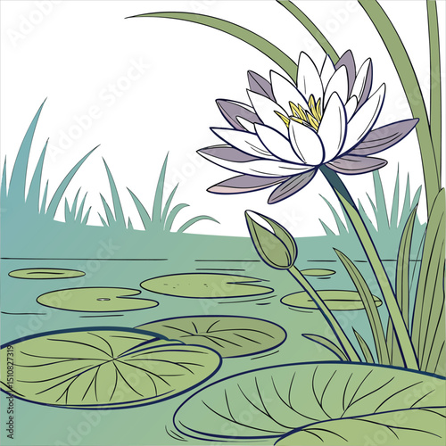 water lily in the pond