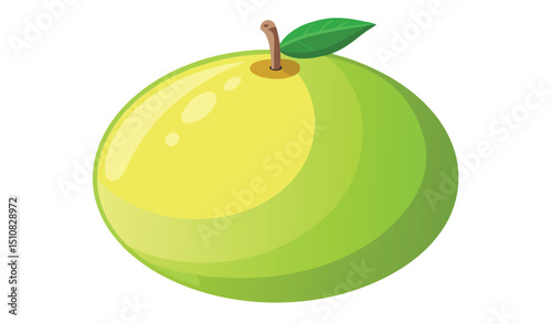 Fresh green grapefruit illustration isolated