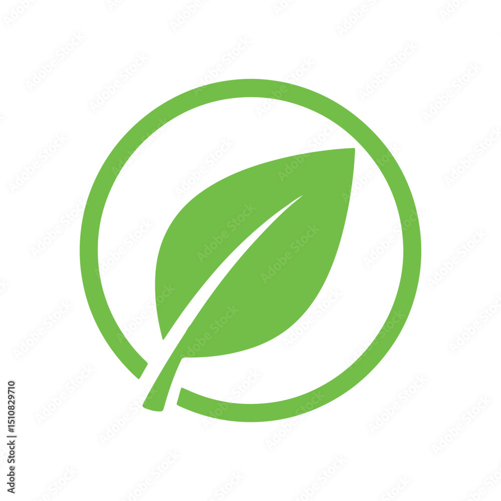 Simple Ecology Icon – Minimal Green Environment Symbol Simple Ecology Icon – Minimal Green Environment Symbol