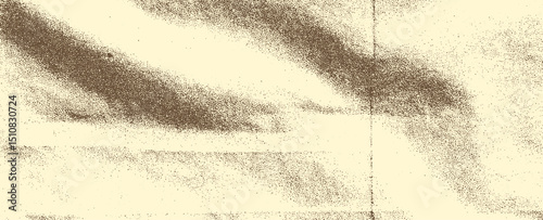 Beige brown vintage grange paper with crumpled green acid texture, collage overlay, torn retro pattern, gritty print and dirty punk effect