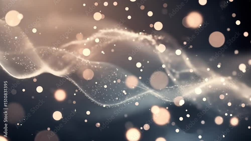 Soft transparent bokeh sparkles layered over muted black background in dreamy style