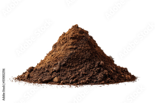 PNG Rich organic soil pile on black background for gardening and farming