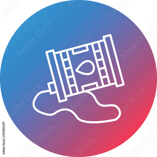 Oil Spill Line Gradient Circle Background Icon