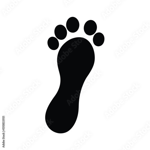 Footprint Icon Vector with Flat and Clean Look