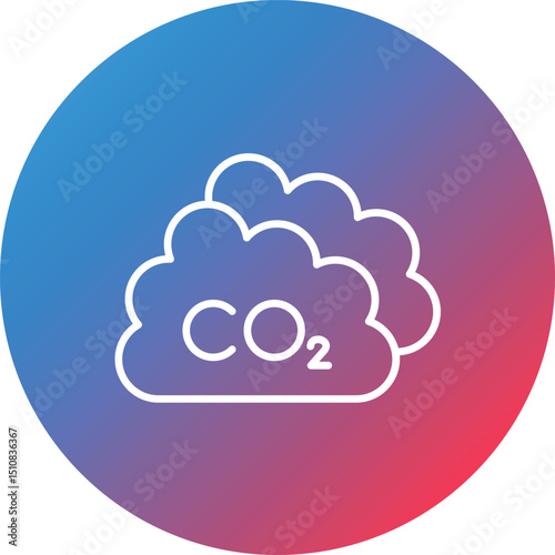CO2 Line Gradient Circle Background Icon