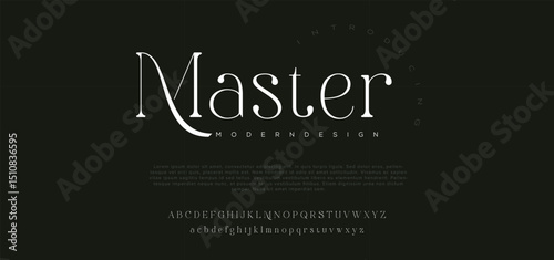 Master, a modern alphabet lowercase font. minimalist typography vector illustration design 