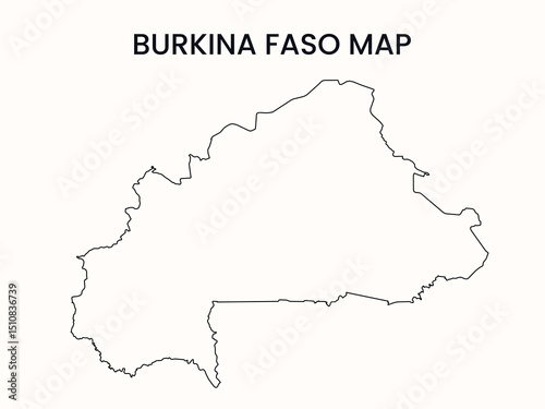 Map of Burkina Faso, Burkina Faso Map Vector Illustration.	