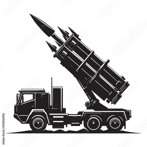 Mobile Missile Launcher Truck – Army Defense System Silhouette Art