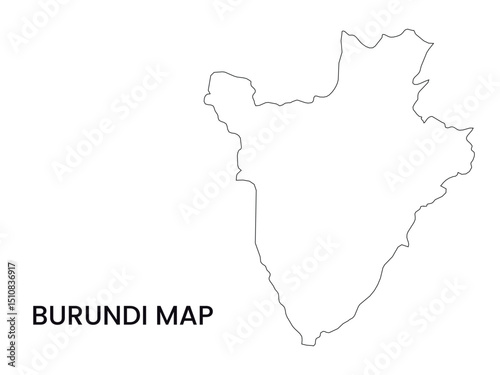 Map of Burundi, Burundi Map Vector Illustration.	