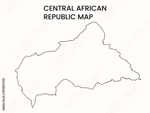 Map of Central African Republic, Central African Republic Map Vector Illustration.	