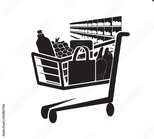 Grocery Shopping Cart A Visual Representation of Everyday Needs and Choices