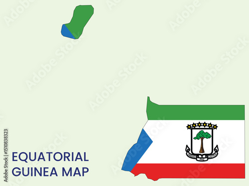 Map of Equatorial Guinea, Equatorial Guinea Map Vector Illustration.	