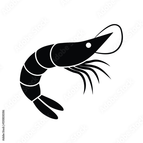 Fried Shrimp Icon Vector with Flat and Clean Look
