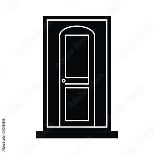 Front Door Icon Vector with Flat and Clean Look