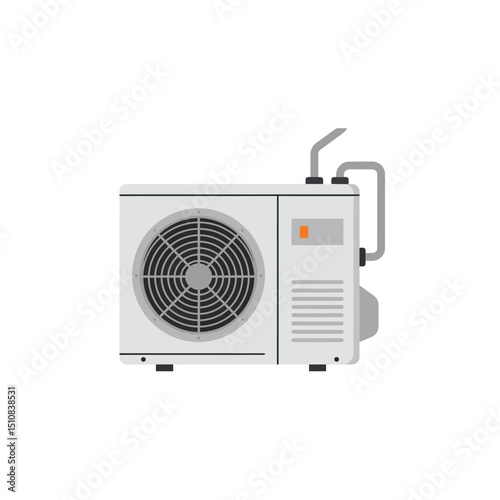 Air Conditioner Outdoor Unit Illustration for HVAC Cooling and Climate Control