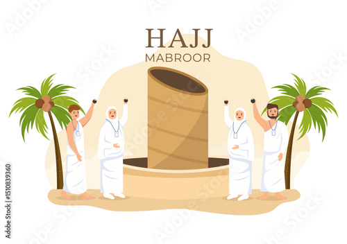 Hajj or Umrah Mabroor Illustration