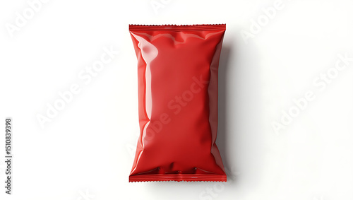 Red snack chips packaging mockup