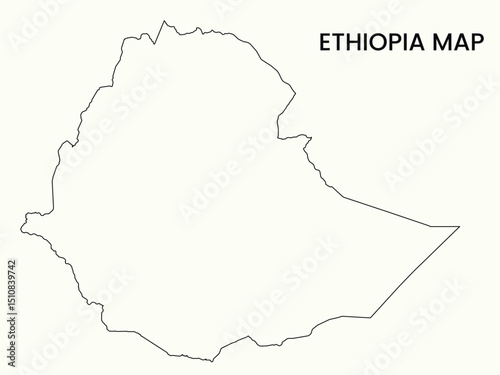 Map of Ethiopia, Ethiopia Map Vector Illustration.	
