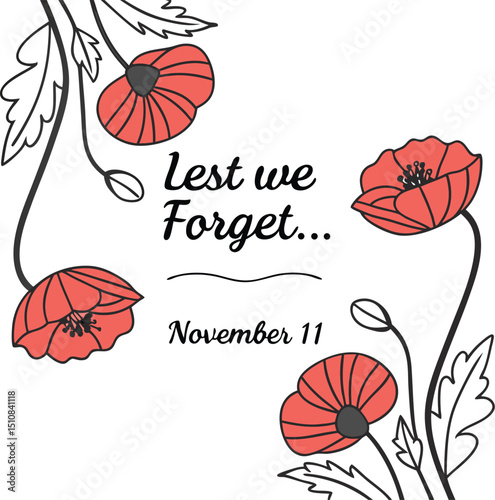 Lest we forget design with logo