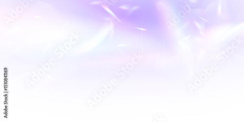 Photos Holographic rainbow light refraction texture overlay with abstract soft bokeh effect on a transparent PNG backdrop