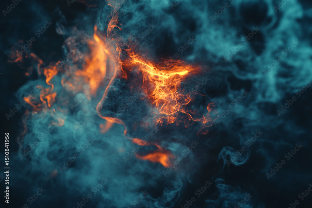 Smoke + fire combo in stylized glowing shoot Smoke + fire combo in stylized glowing shoot