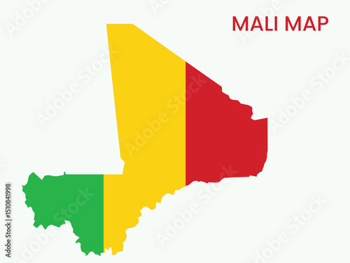 Map of Mali, Mali Map Vector Illustration.