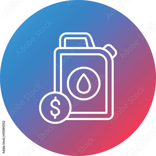 Oil Price Line Gradient Circle Background Icon