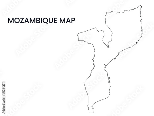 Map of Mozambique, Mozambique Map Vector Illustration.