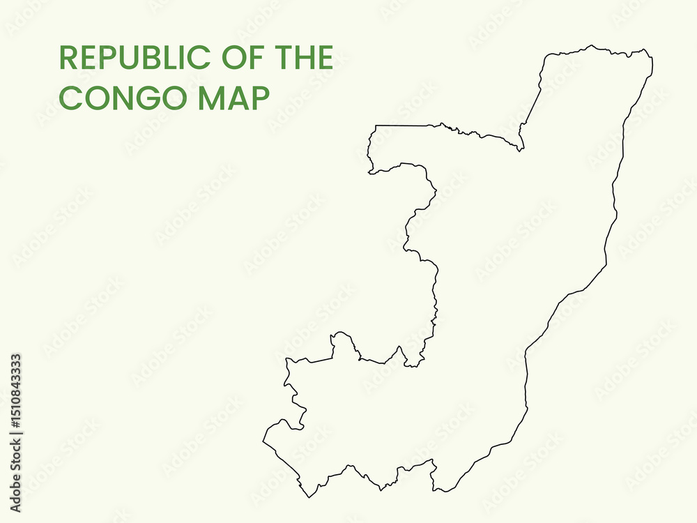 Fototapeta premium Map of Republic of the Congo, Republic of the Congo Map Vector Illustration. Republic of the Congo