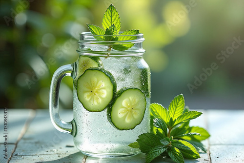 Full-frame close-up of freshly sliced cucumber rounds forming a vibrant, natural mosaic. Each slice is evenly lit with diffuse, cool daylight, highlighting the moisture and translucence of the cucumbe