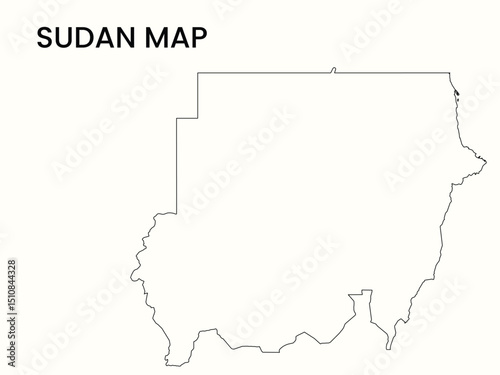 Map of Sudan, Sudan Map Vector Illustration.